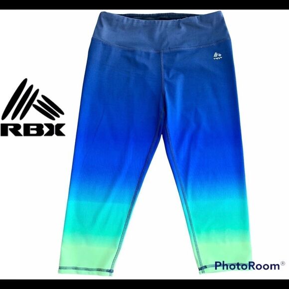 RBX Blue green yellow ombré Capri leggings size S - Picture 1 of 8
